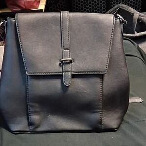Black Leather Backpack Bag